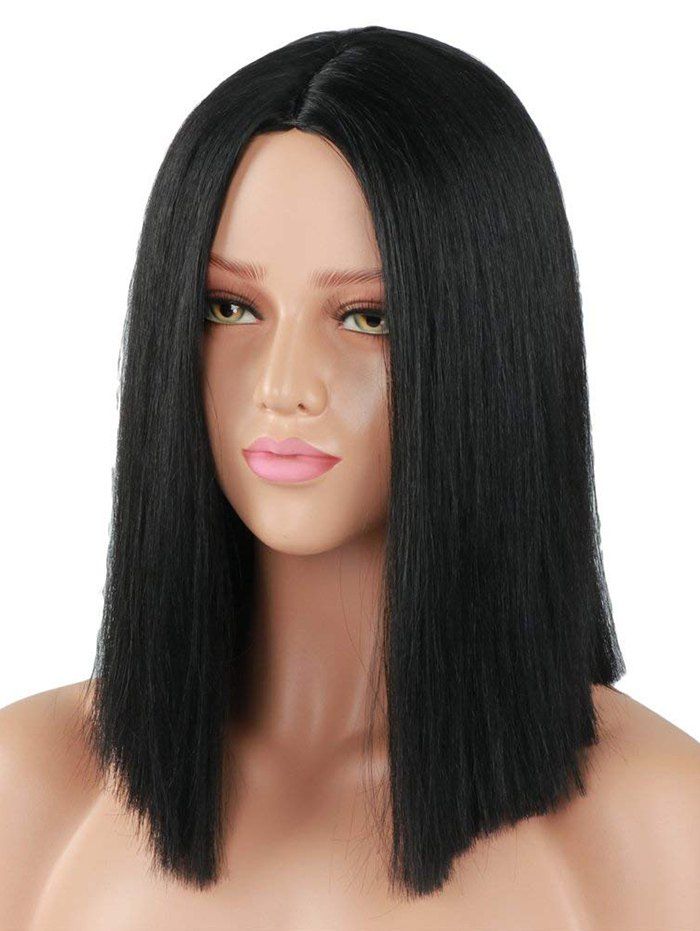 

Center Part Straight Medium Synthetic Wig, Black