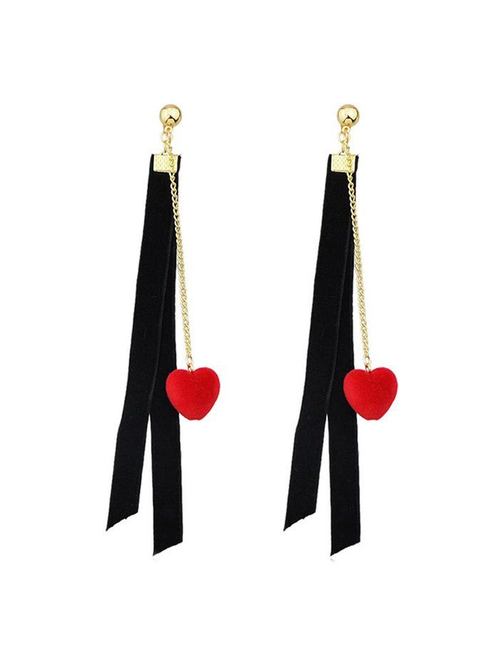 

Love Heart Chain Drop Earrings, Black