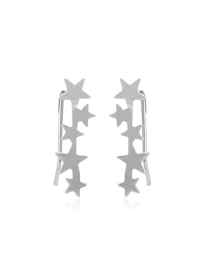 

Simple Stars Metal Earrings, Silver