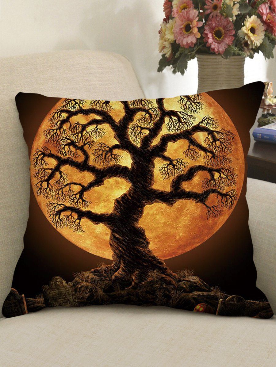 

Halloween Print Gothic Style Decorative Pillow, Multi-c