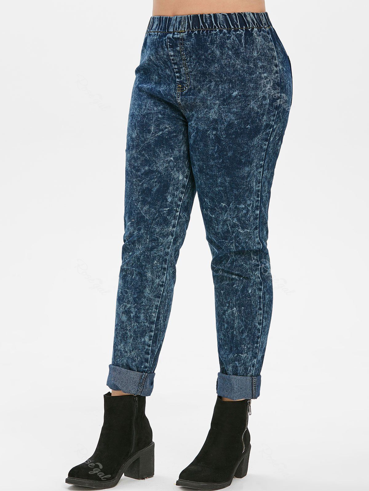 

Plus Size Snow Wash Skinny Jeans, Peacock blue