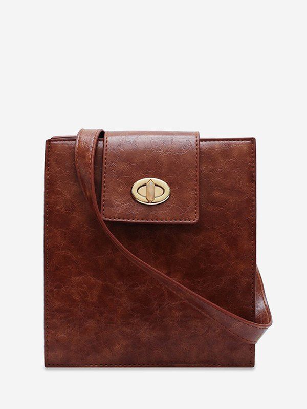 

Retro Square Solid Crossbody Shoulder Bag, Brown