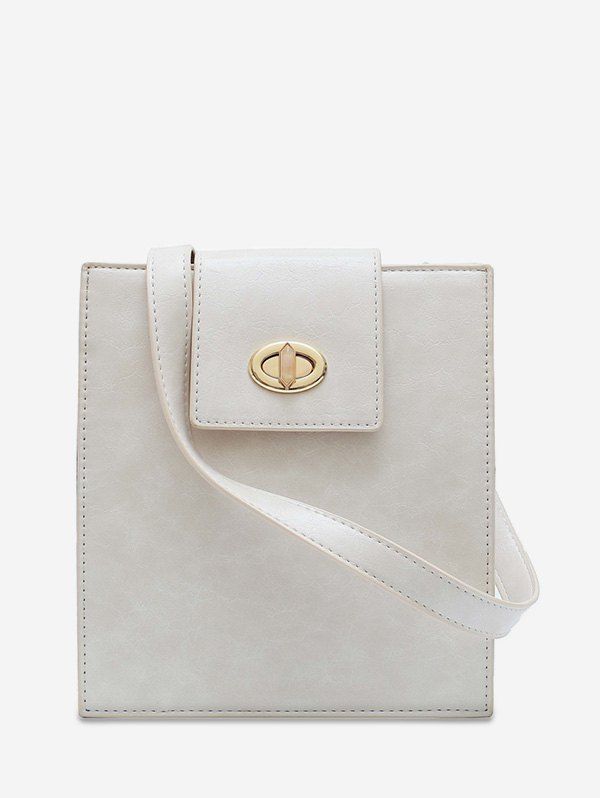 

Retro Square Solid Crossbody Shoulder Bag, White