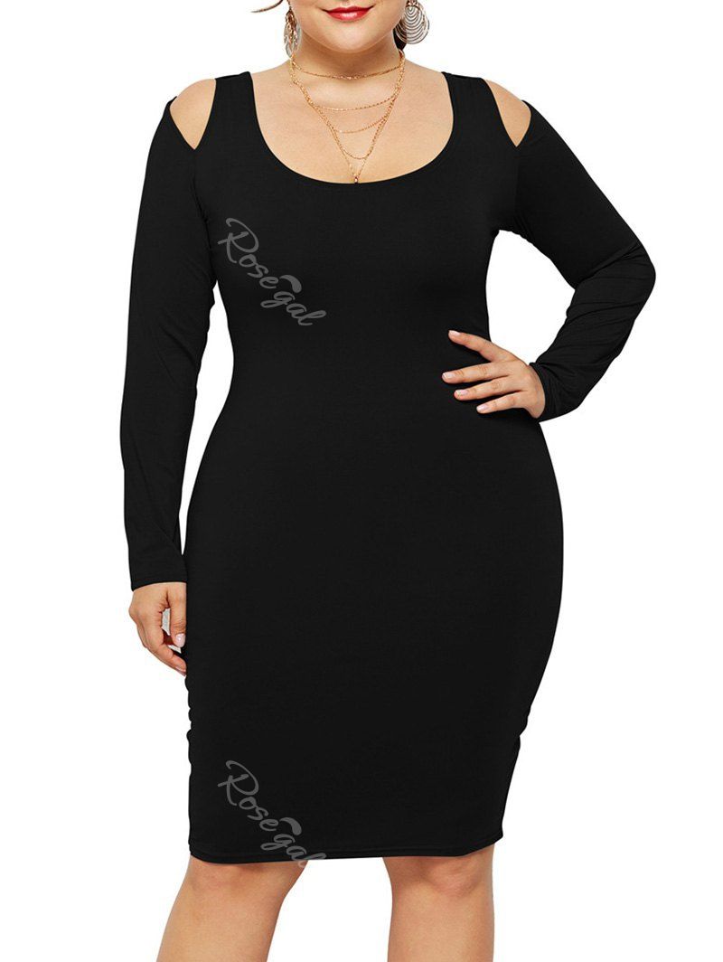 

Plus Size Cut Out Bodycon Dress, Black