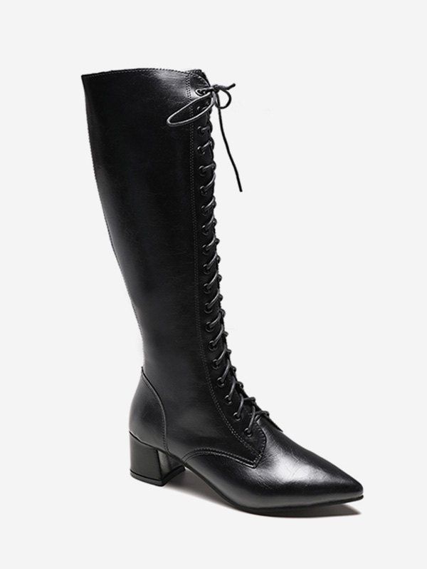 knee high pointed toe boots