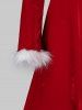 Robe Mi-Longue de Noël Haute Basse en Velours Grande Taille à Lacets - Rouge Rubis L