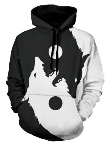 pink and blue wolf hoodie