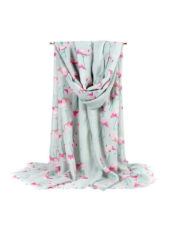 

Flamingo Printed Travel Beach Long Scarf, Green