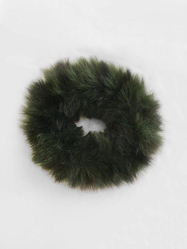 

Faux Fur Vintage Elastic Scrunchy, Deep green