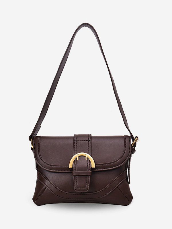 

Cover Solid Leather Crossbody Shoulder Bag, Coffee