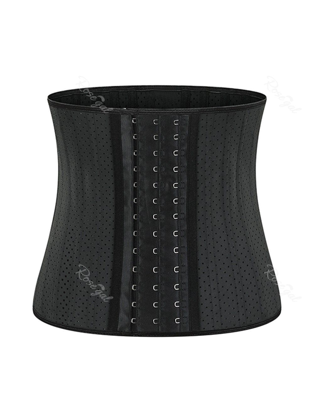 

Plus Size Perforated Boned Waist Corset, Black