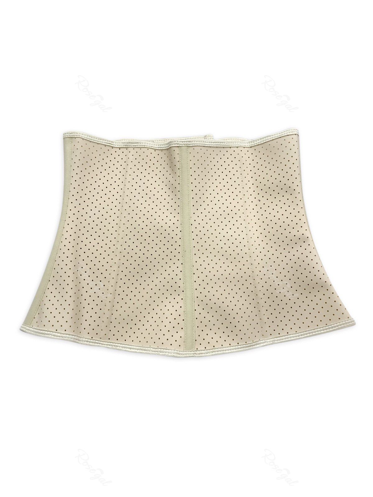 

Plus Size Perforated Boned Latex Waist Corset, Beige
