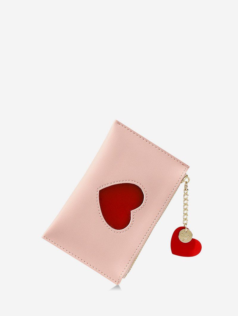 

Pendant Heart Pattern Card Coin Purse, Rose