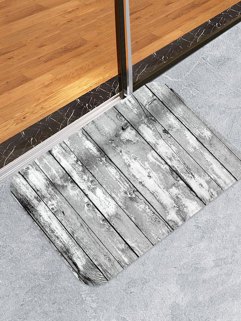 

Wooden Board Patterned Water Absorption Area Rug, Multi