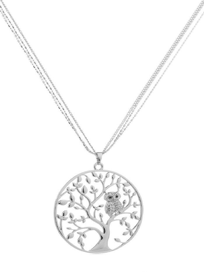

Owl Tree Design Alloy Chain Necklace, Silver
