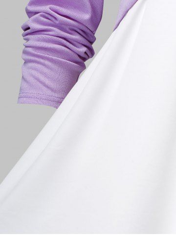 

Plus Size Colorblock Cold Shoulder Handkerchief Top, Multi