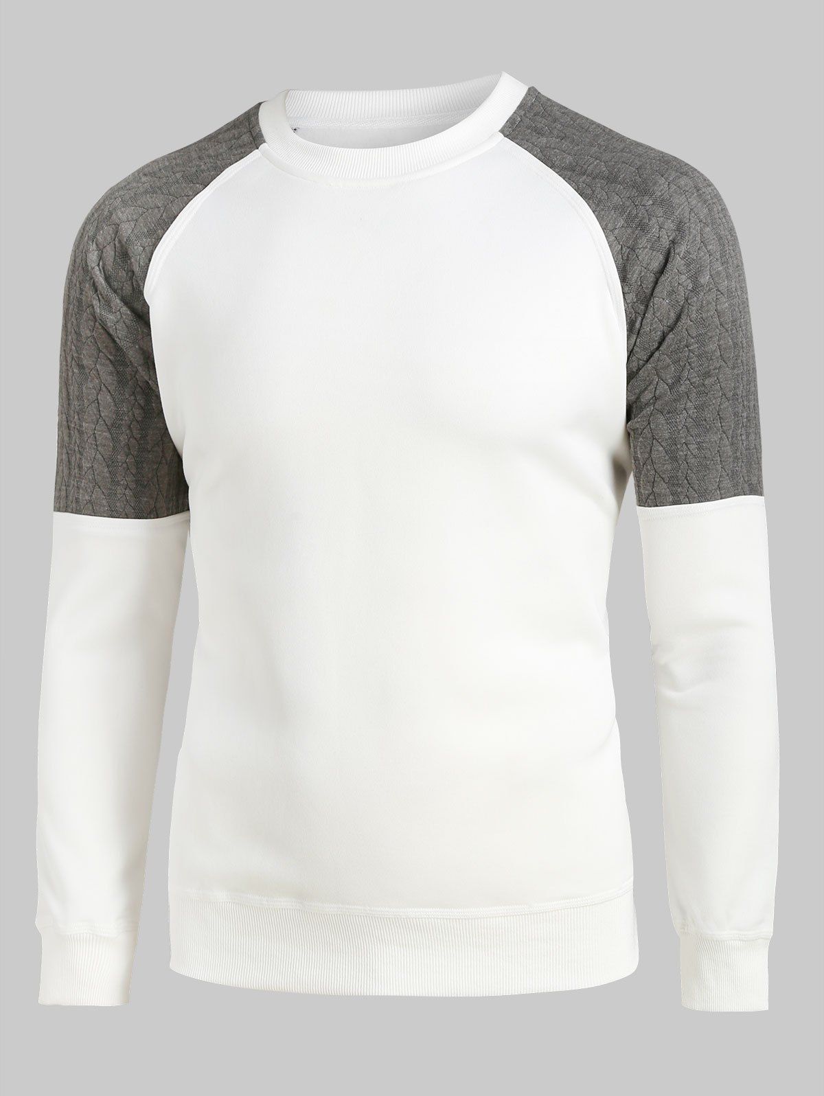 

Plus Size Jacquard Contrast Raglan Sleeve Fleece Sweatshirt, Multi