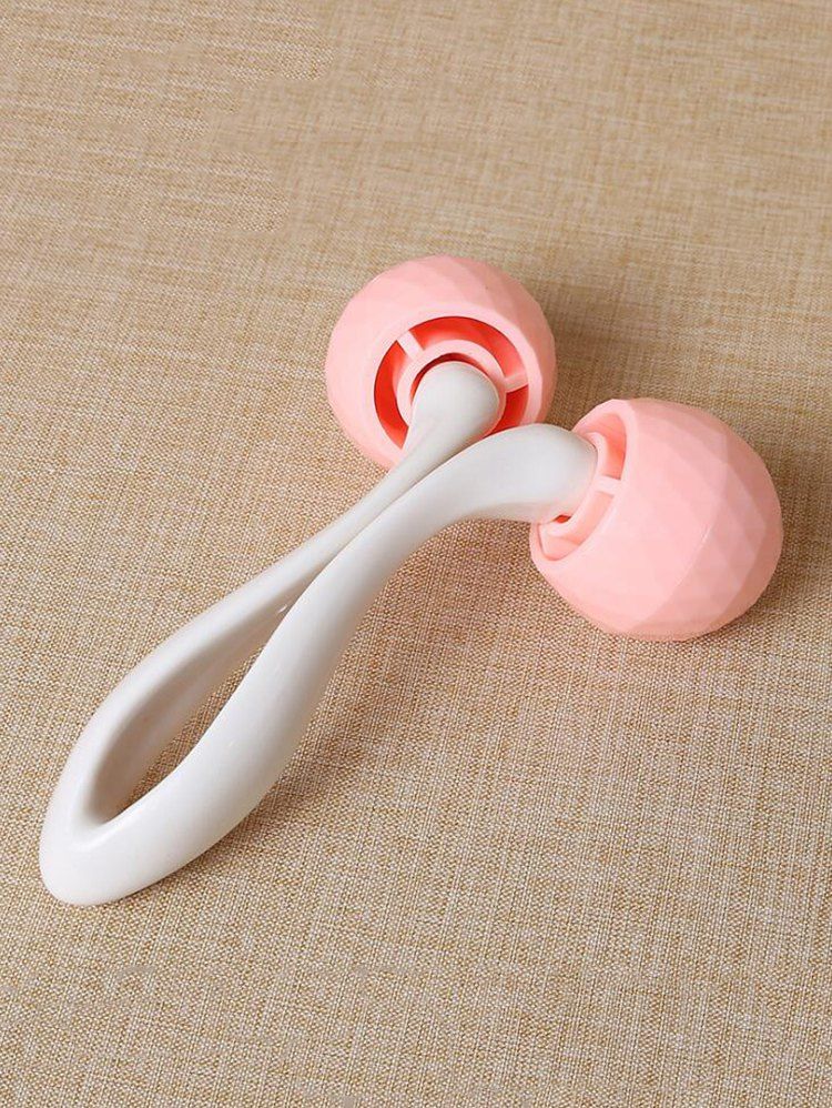 

Portable Double Wheel Manual Operate Face-lift Massage Roller, Pink