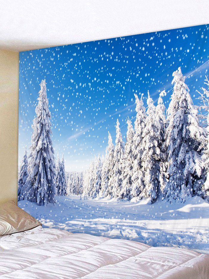 

Snow Tree Pattern Tapestry, Sky blue