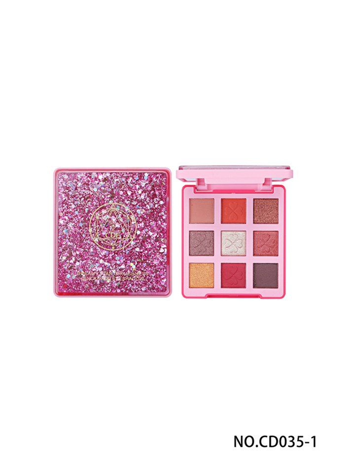 

9 Colors Lasting Natural Professional Glitter Eye Makeup Eye Shadow Compact, Multi-a