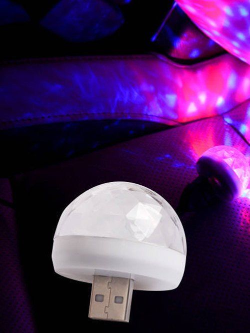 

Semisphere Shape Sound Control Colorful USB Car Light, White