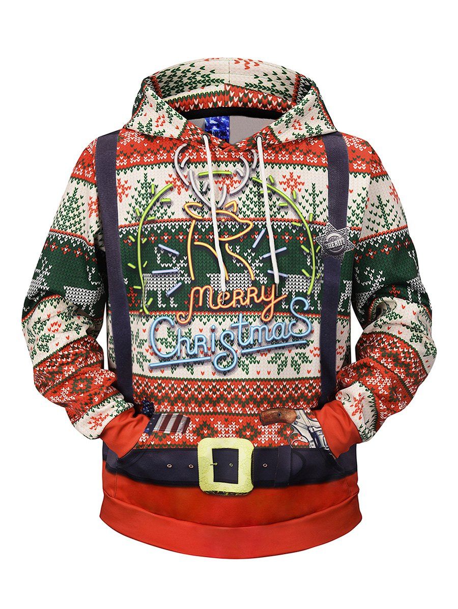 

Christmas Letter Print Hoodie, Multi