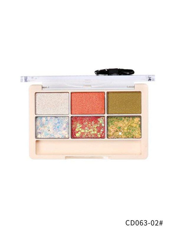 

6 Colors Glitter Professional Stars Eyeshadow Compact, Multi-b