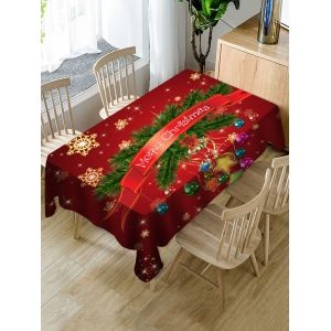 

Merry Christmas Snowflake Print Fabric Waterproof Tablecloth, Multi