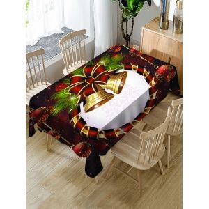 

Christmas Bells and Balls Print Fabric Waterproof Tablecloth, Multi