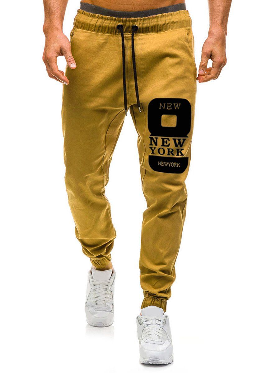 

Number Eight Graphic Casual Jogger Pants, Khaki