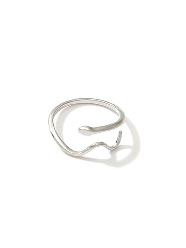 

Snake Shape Brief Metal Open Ring, Silver