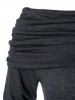 Robe à Capuche Mi-Longue Asymétrique Brodée de Grande Taille - Gris Carbone L