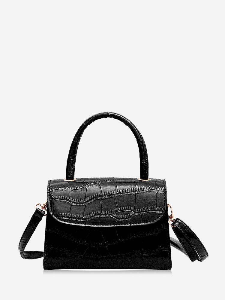

Leather Square Simple Solid Coin Crossbody Bag, Black