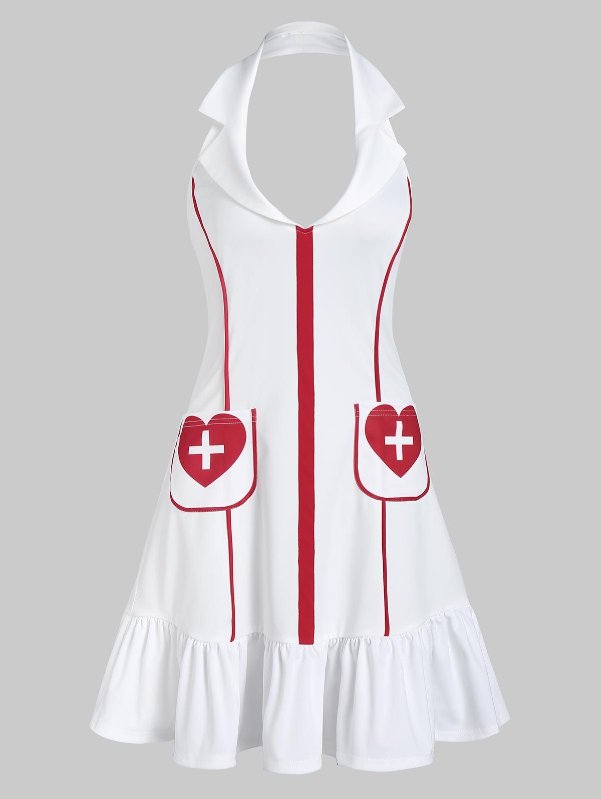 

Nurse Cosplay Uniform Lingerie Dress, White