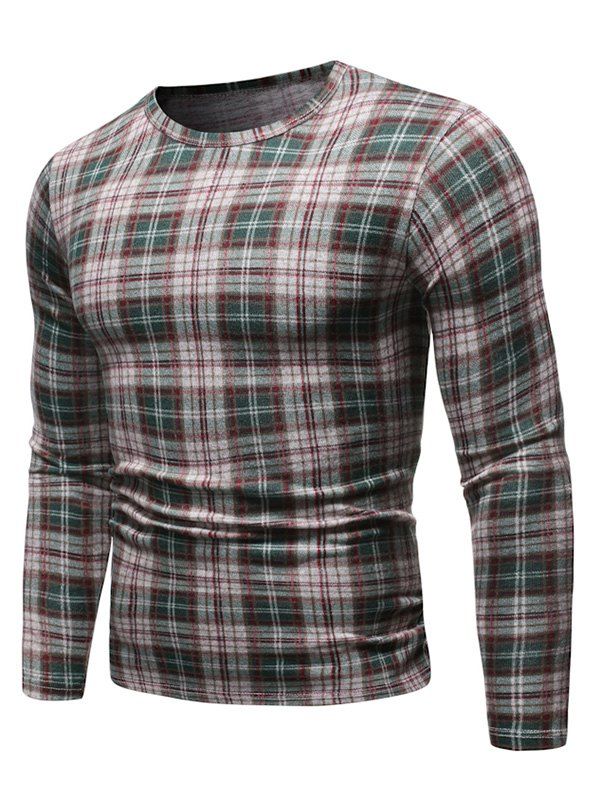 

Plaid Pattern Long-sleeved Casual Sweater, Multi