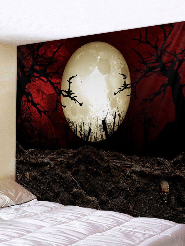 

Halloween Moon Night Printed Tapestry, Multi-a