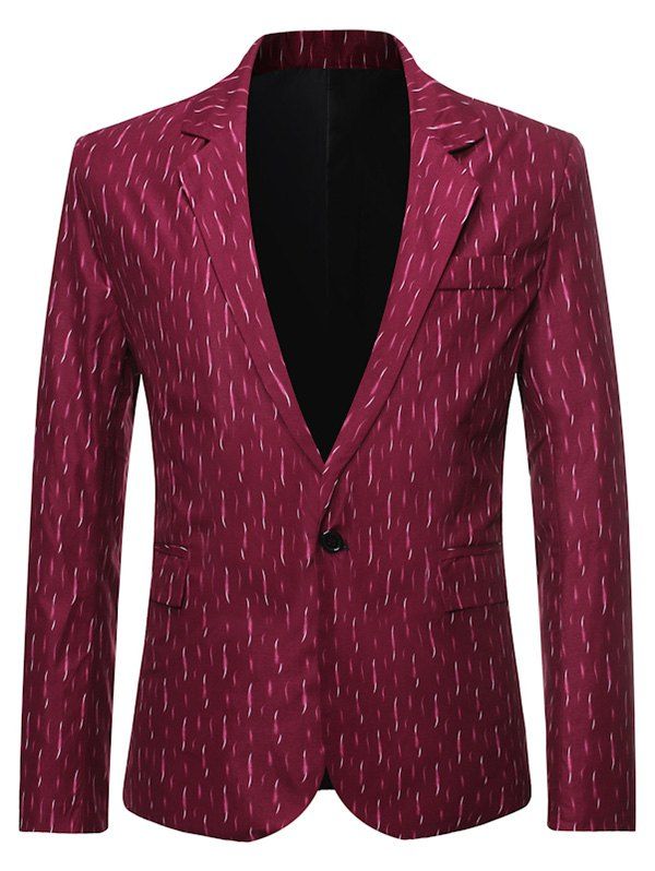 

Single Button Slim Fit Lapel Collar Blazer, Red
