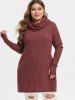 Plus Size Long Sleeve Tunic Turtleneck Sweater -  