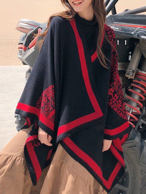 

Bohemian Round Patterned Double Faced Shawl, Red