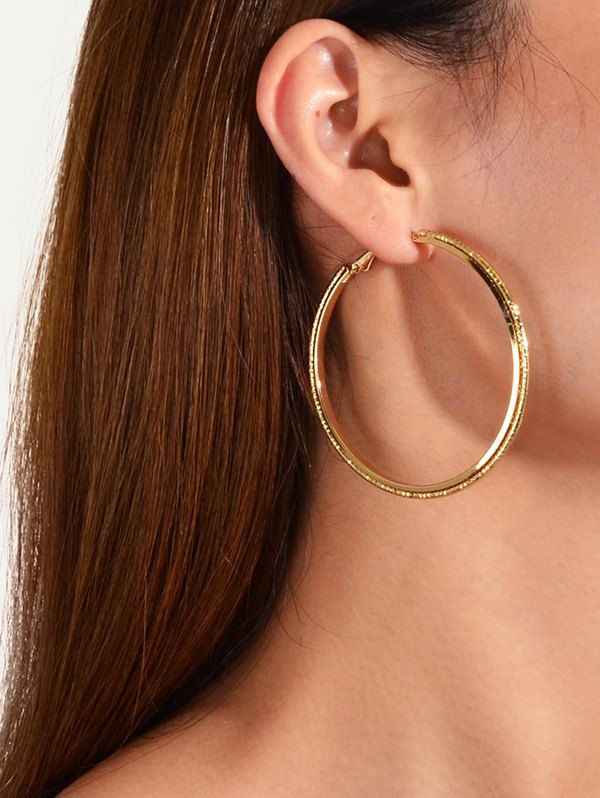 

3 Piece Large Geometric Hoop Earrings Set, Gold