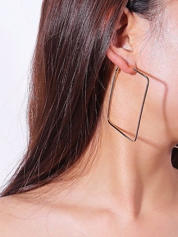 

Large Square Hoop Earrings, Gold