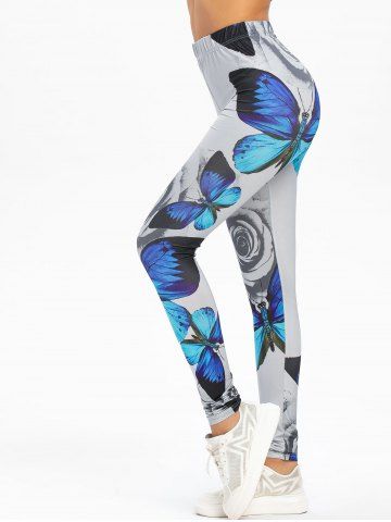 High Rise Butterfly Print Leggings