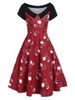 Vintage Cherry Printed Pin Up Dress -  