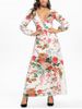 Floral Choker Floor Length Dress -  