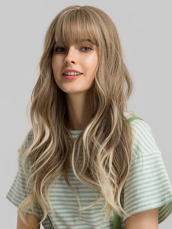 

Neat Bang Long Big Wave Synthetic Wig, Multi