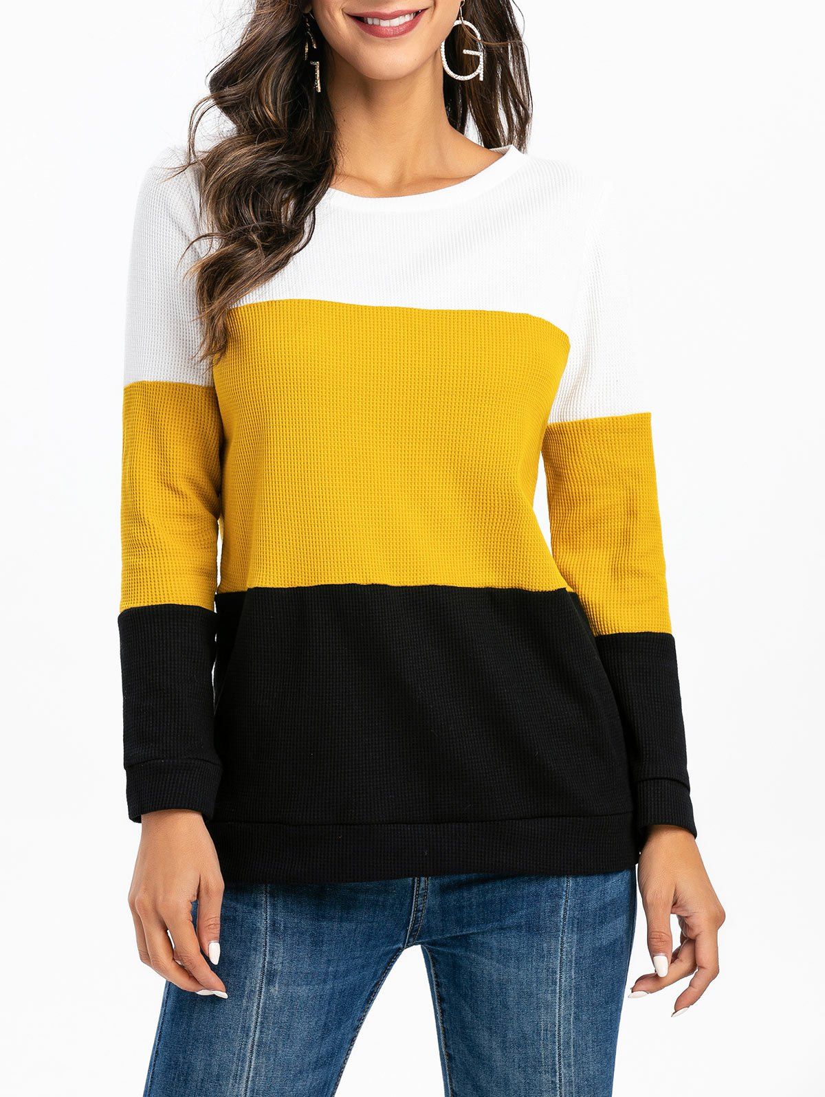 

Colorblock Longline Casual Top, Multi