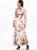 Floral Choker Floor Length Dress -  