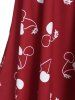 Vintage Cherry Printed Pin Up Dress -  