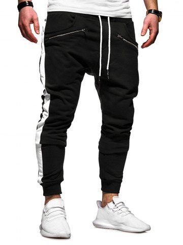 white printed joggers