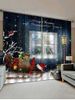 2 Panels Christmas Sleigh Gift Print Window Curtains -  
